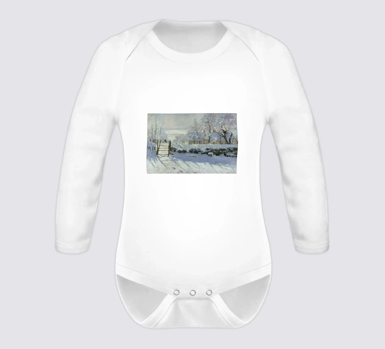 Claude Monet - The Magpie long-sleeve baby romper by Timeless Artworks