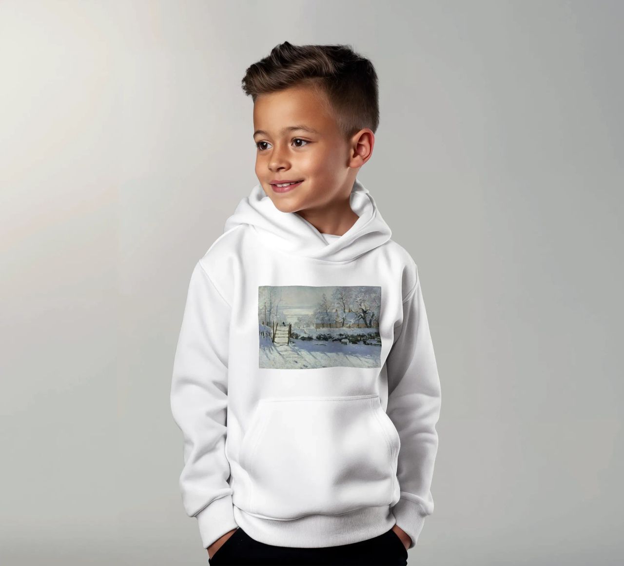Claude Monet - The Magpie kids hoodie by Timeless Artworks