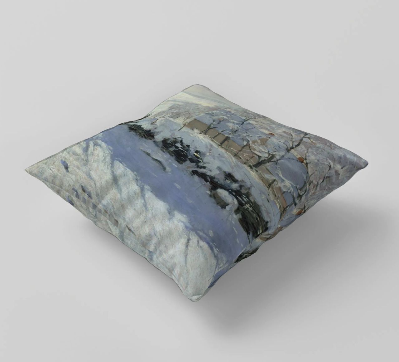 Claude Monet - The Magpie decorative cushion by Timeless Artworks