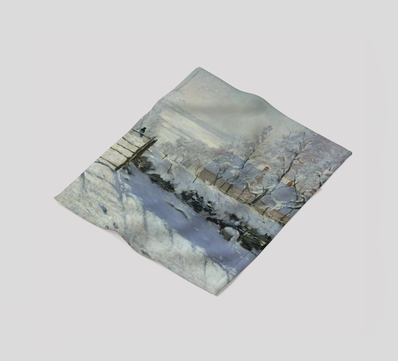 Claude Monet - The Magpie fleece blanket by Timeless Artworks