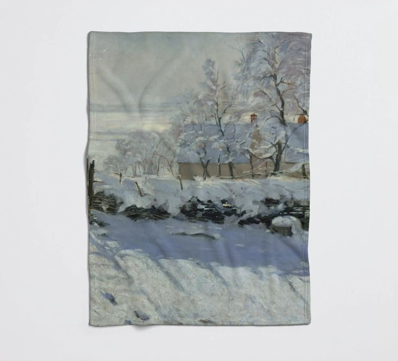 Claude Monet - The Magpie fleece blanket by Timeless Artworks