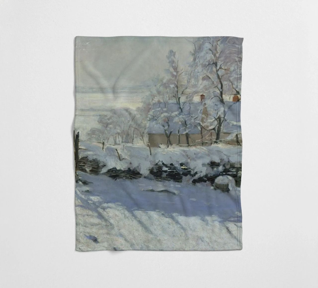 Claude Monet - The Magpie fleece blanket by Timeless Artworks