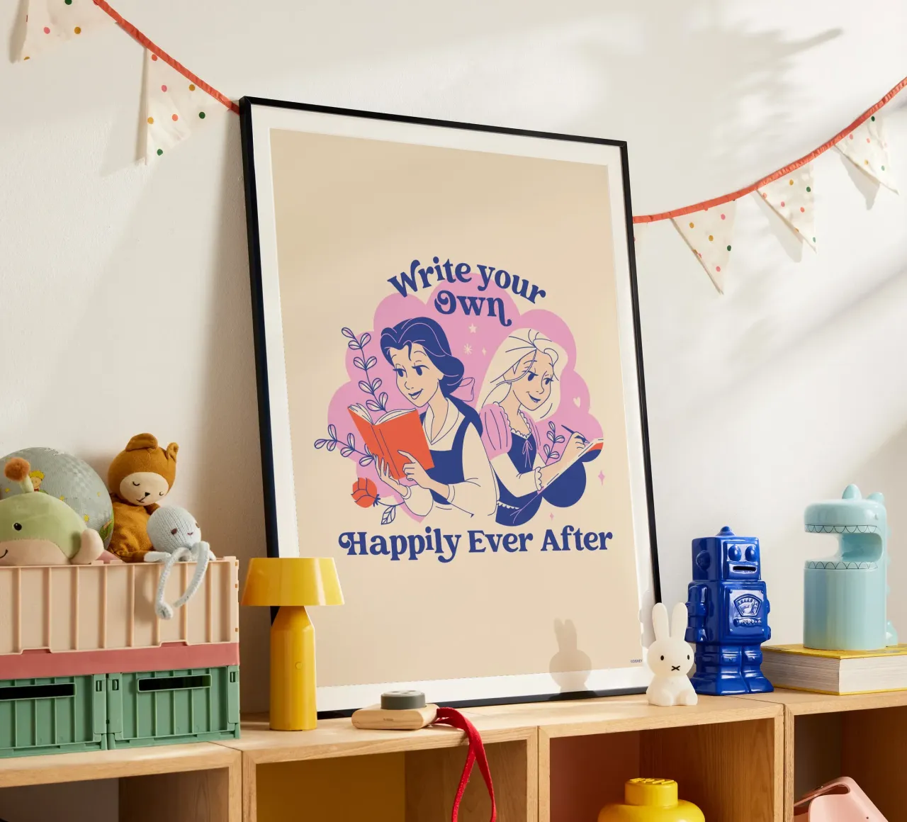 Belle & Rapunzel: Geschichten voller Magie poster con telaio in legno da Disney Princess