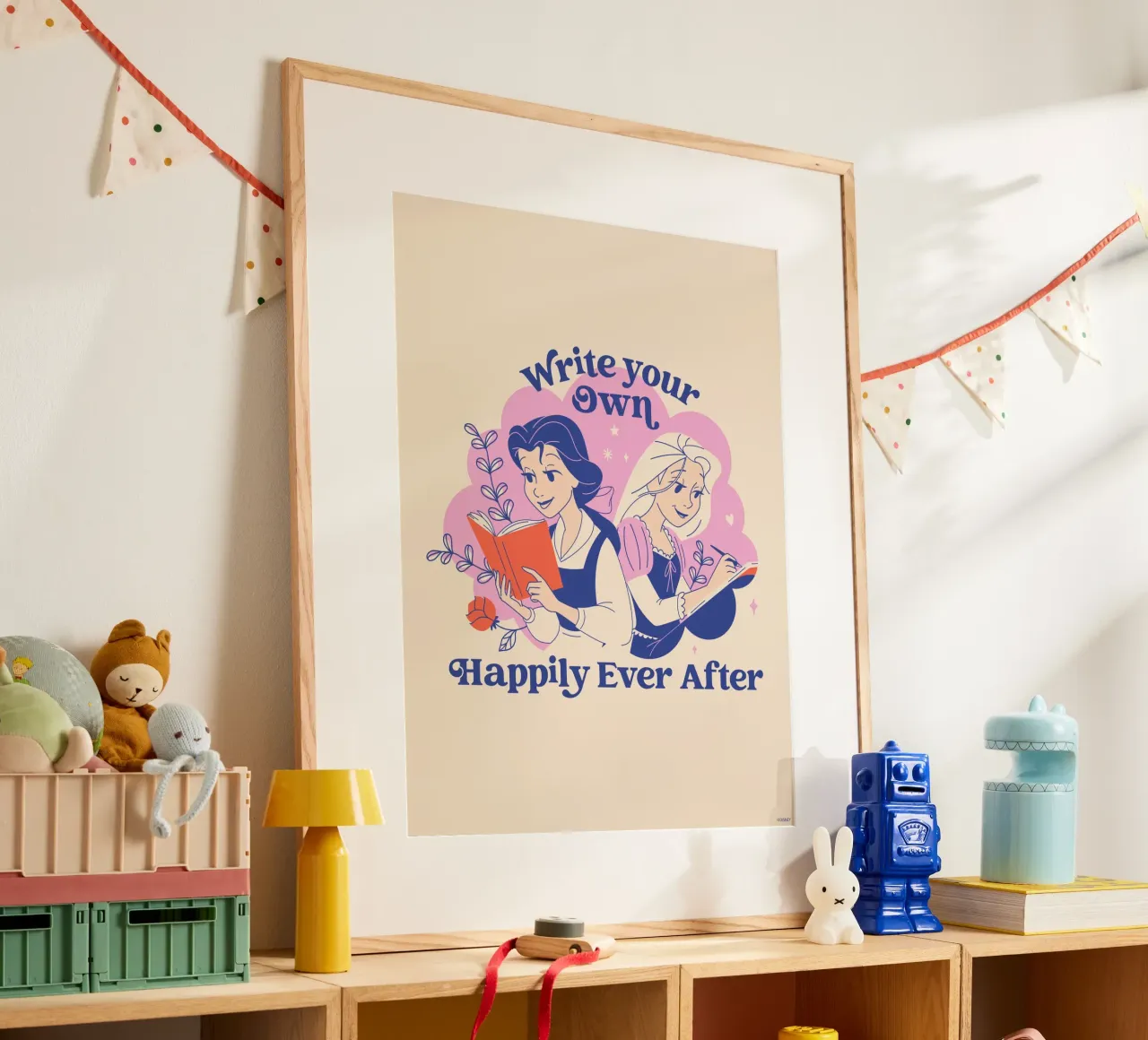 Belle & Rapunzel: Geschichten voller Magie poster con telaio in legno da Disney Princess