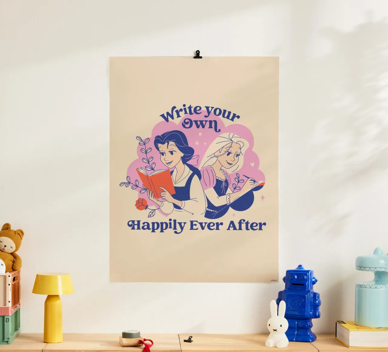 Belle & Rapunzel: Geschichten voller Magie poster con telaio in legno da Disney Princess
