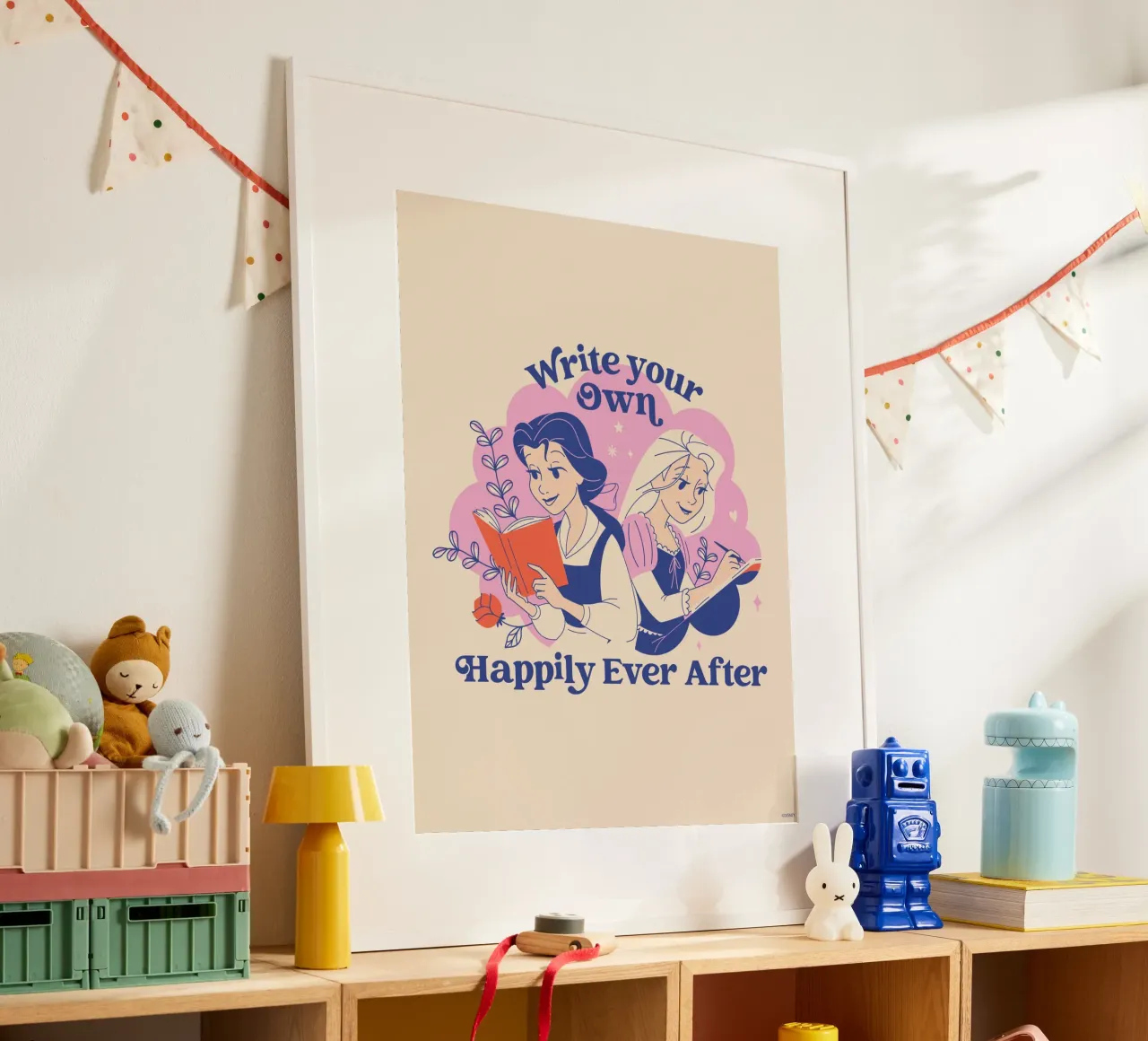 Belle & Rapunzel: Geschichten voller Magie poster con telaio in legno da Disney Princess