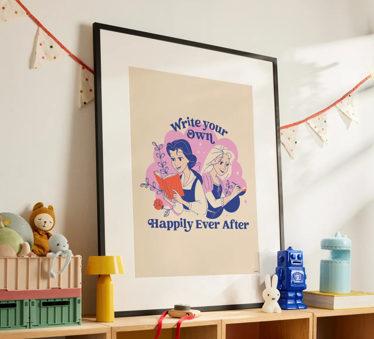 Belle & Rapunzel: Geschichten voller Magie poster con telaio in legno da Disney Princess