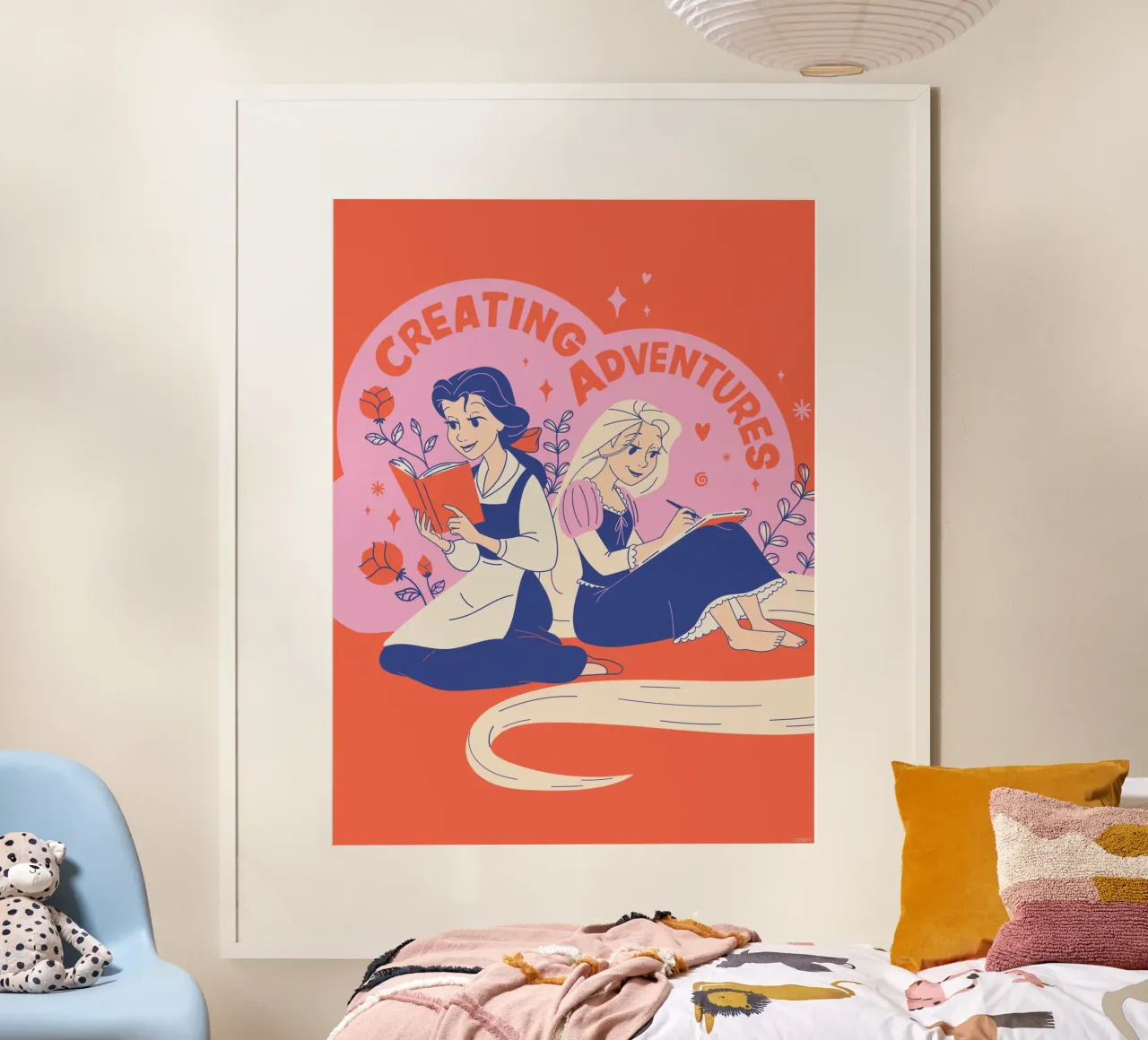 Belle & Rapunzel - große Abenteuer poster con telaio in plastica da Disney Princess