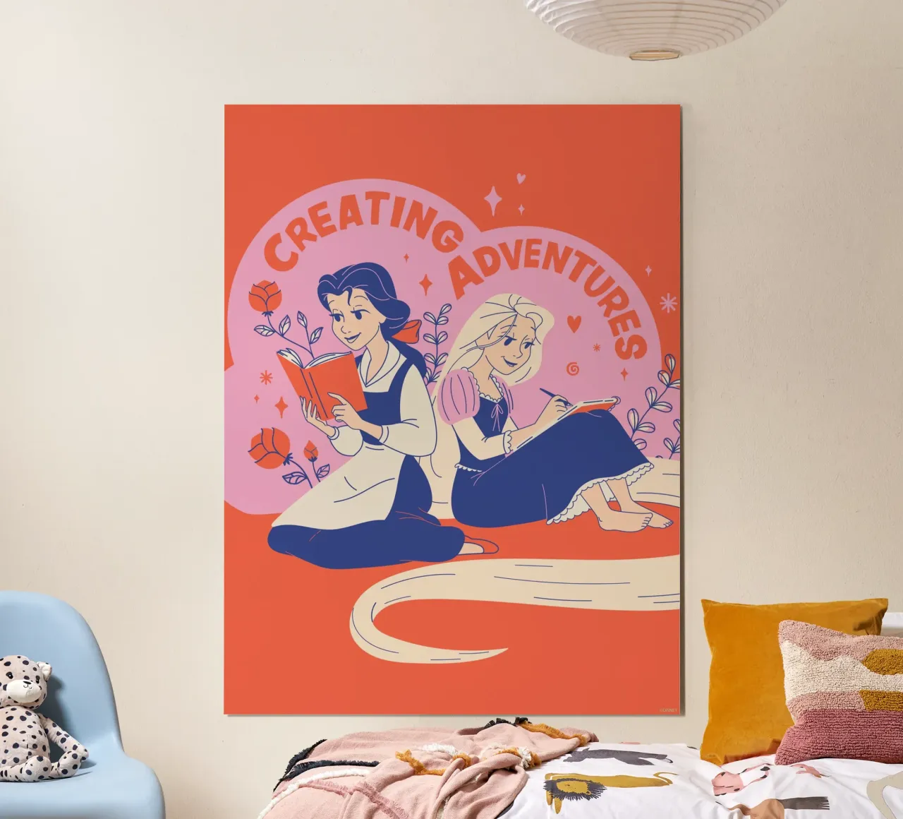 Belle & Rapunzel - große Abenteuer poster con telaio in plastica da Disney Princess