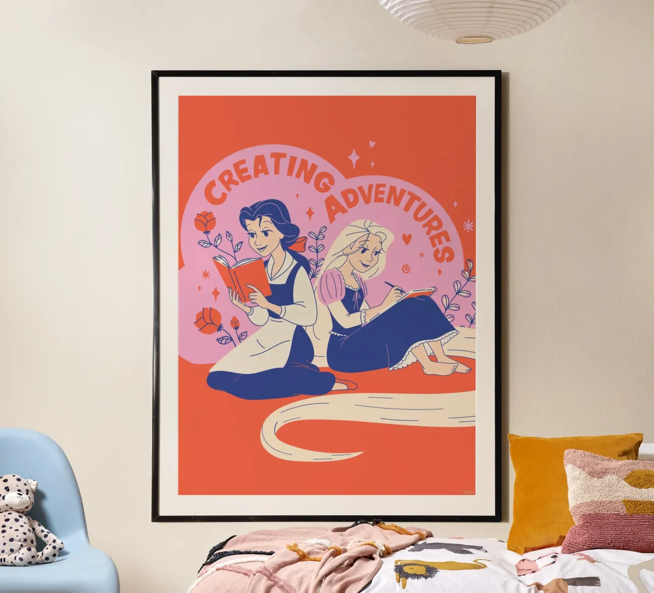 Belle & Rapunzel - große Abenteuer poster con telaio in plastica da Disney Princess