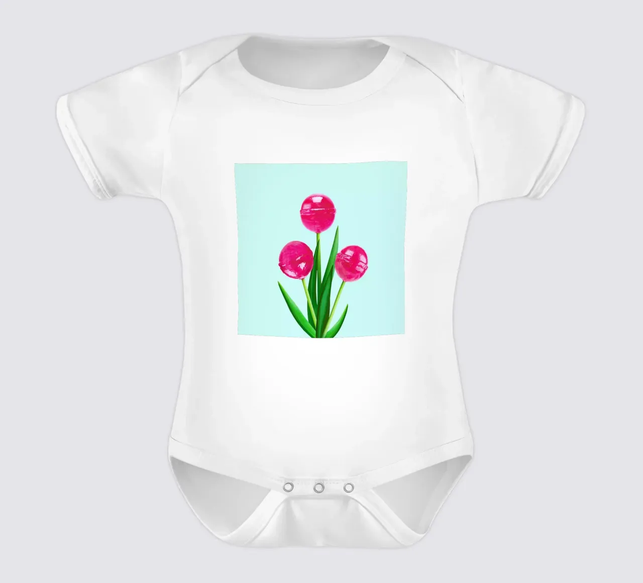 Lollipop Tulips 1 body neonato maniche corte da Paul Fuentes Design