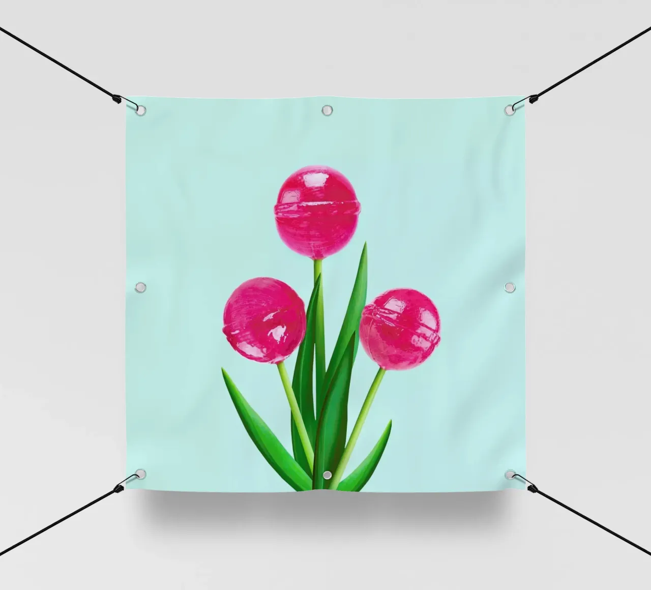 Lollipop Tulips 1 telo in pvc da Paul Fuentes Design