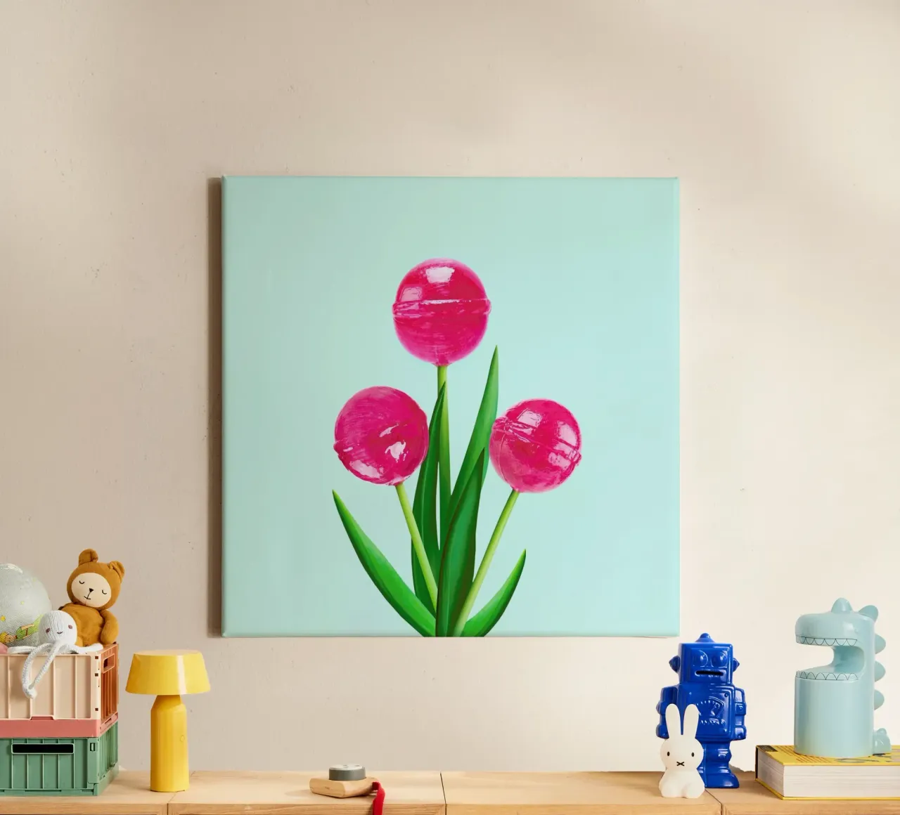 Lollipop Tulips 1 canvas by Paul Fuentes Design
