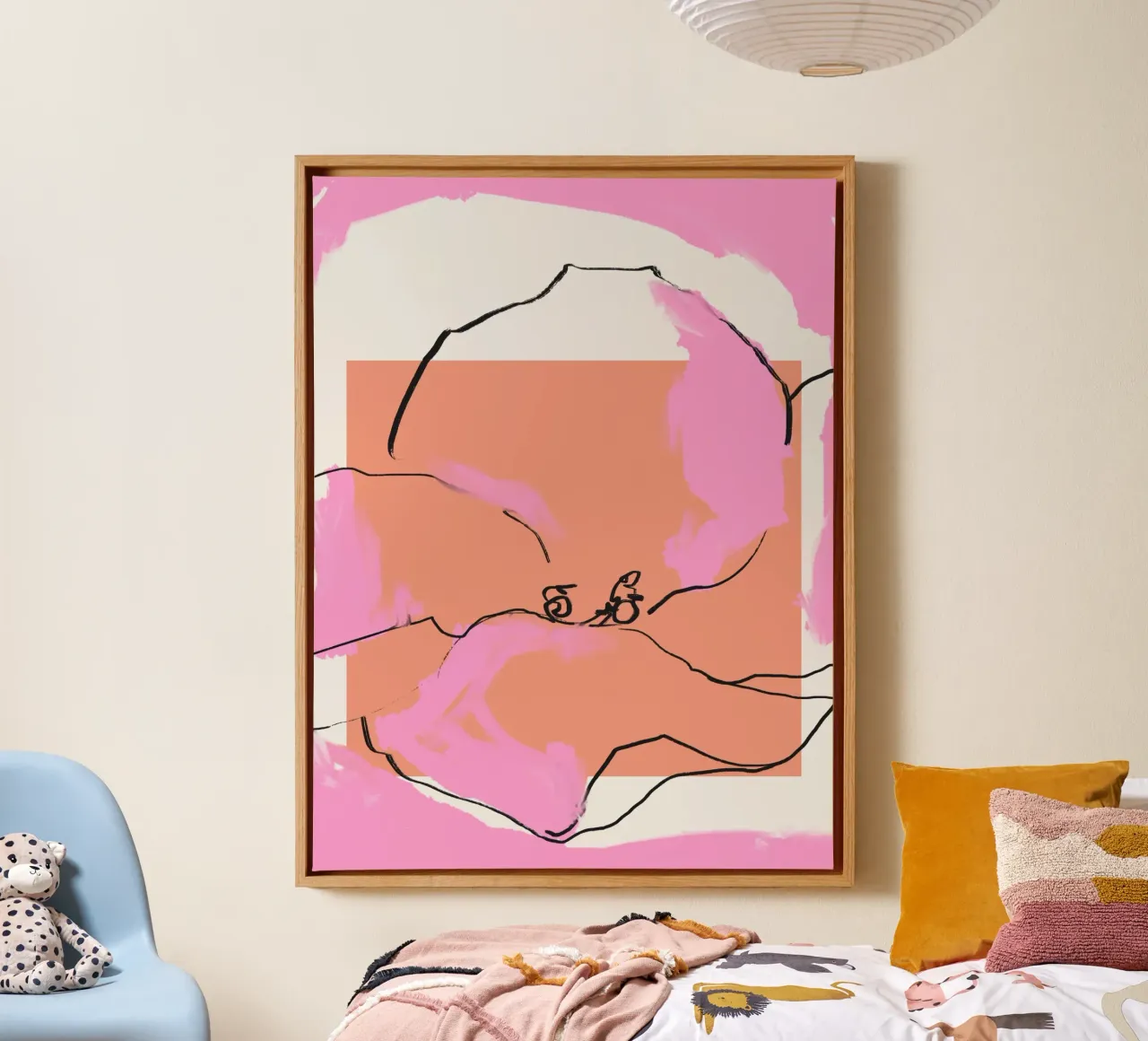 Simple Energy No 5 canvas met Baklijst van treechild