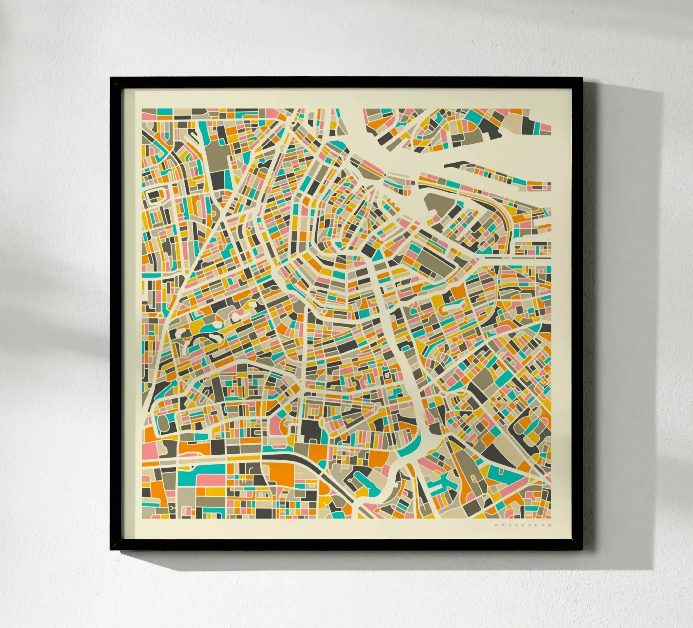 Amsterdam Map poster van Jazzberry Blue