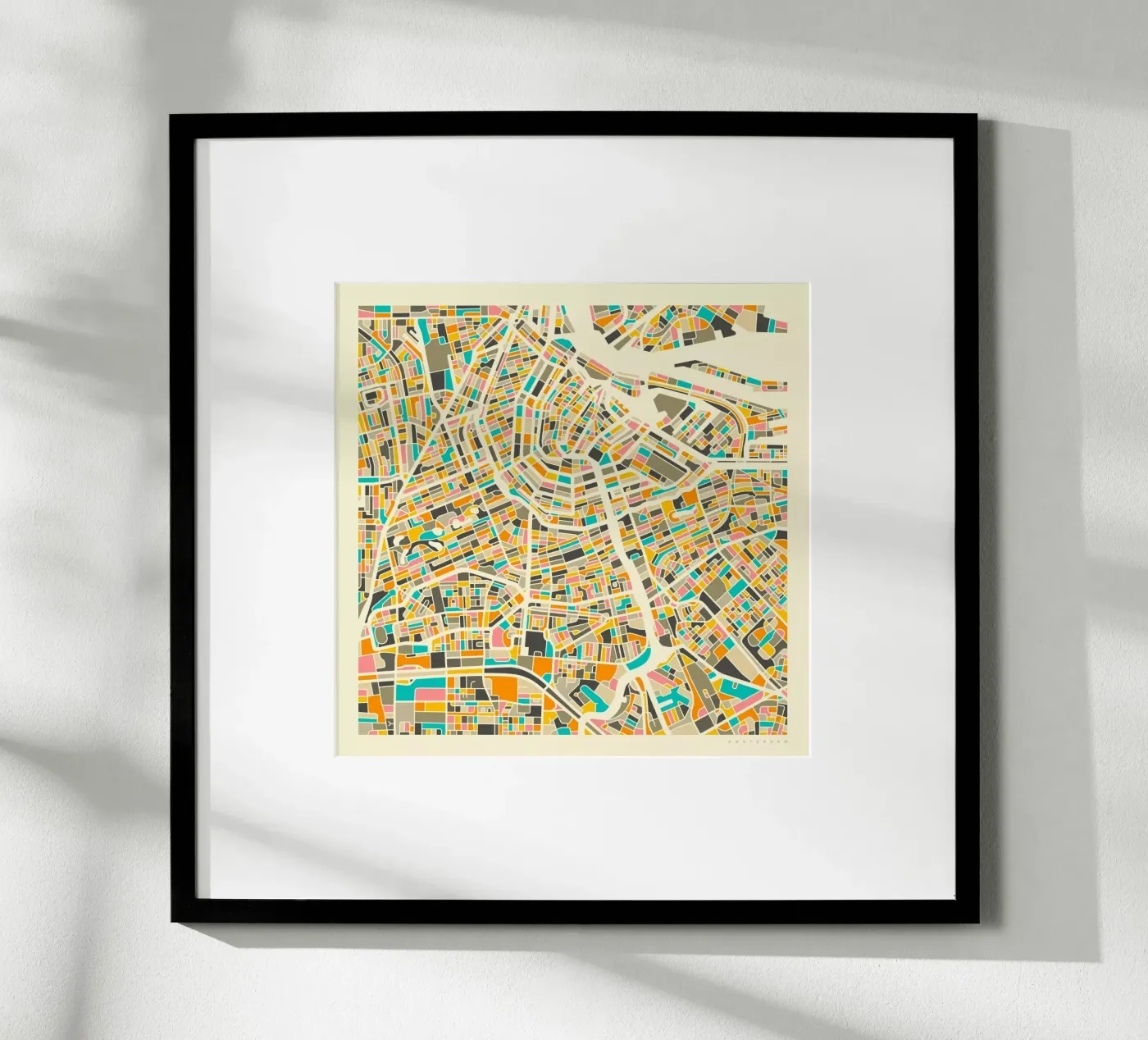 Amsterdam Map poster van Jazzberry Blue