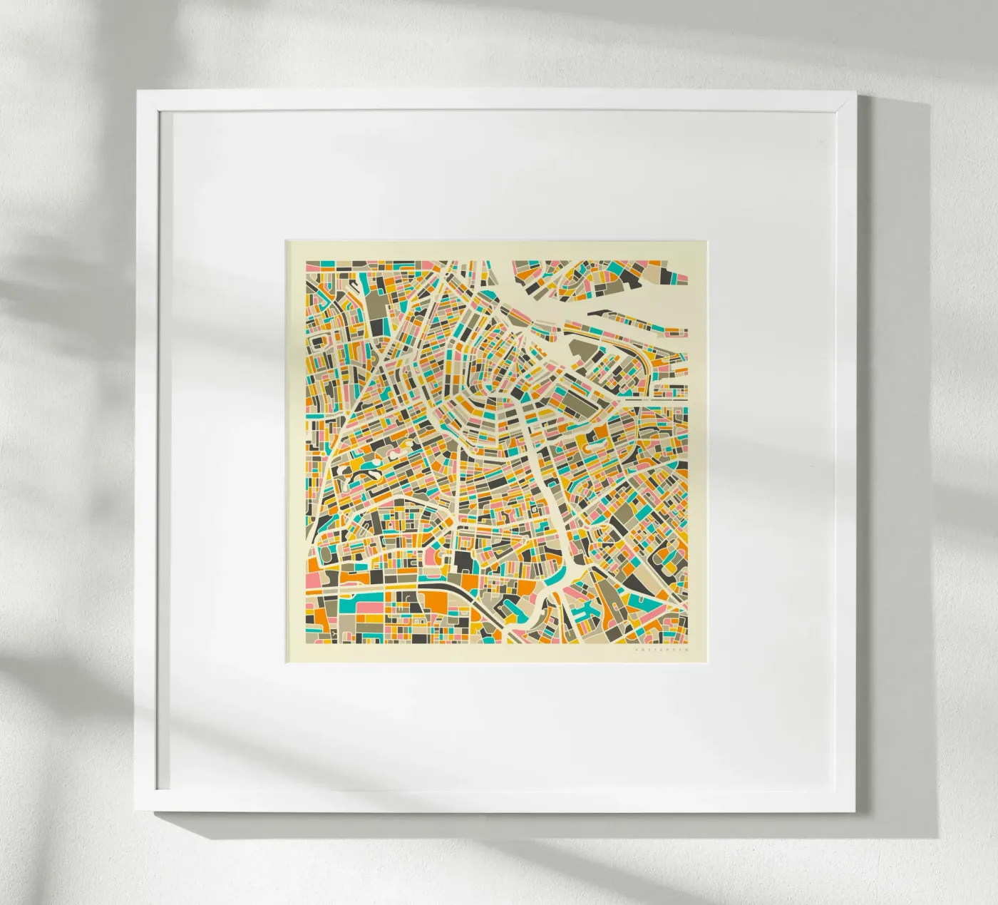 Amsterdam Map poster van Jazzberry Blue