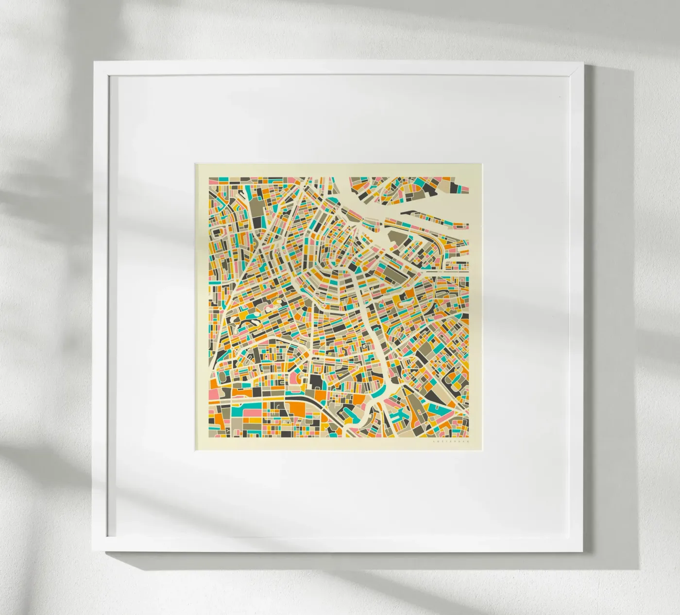Amsterdam Map poster van Jazzberry Blue