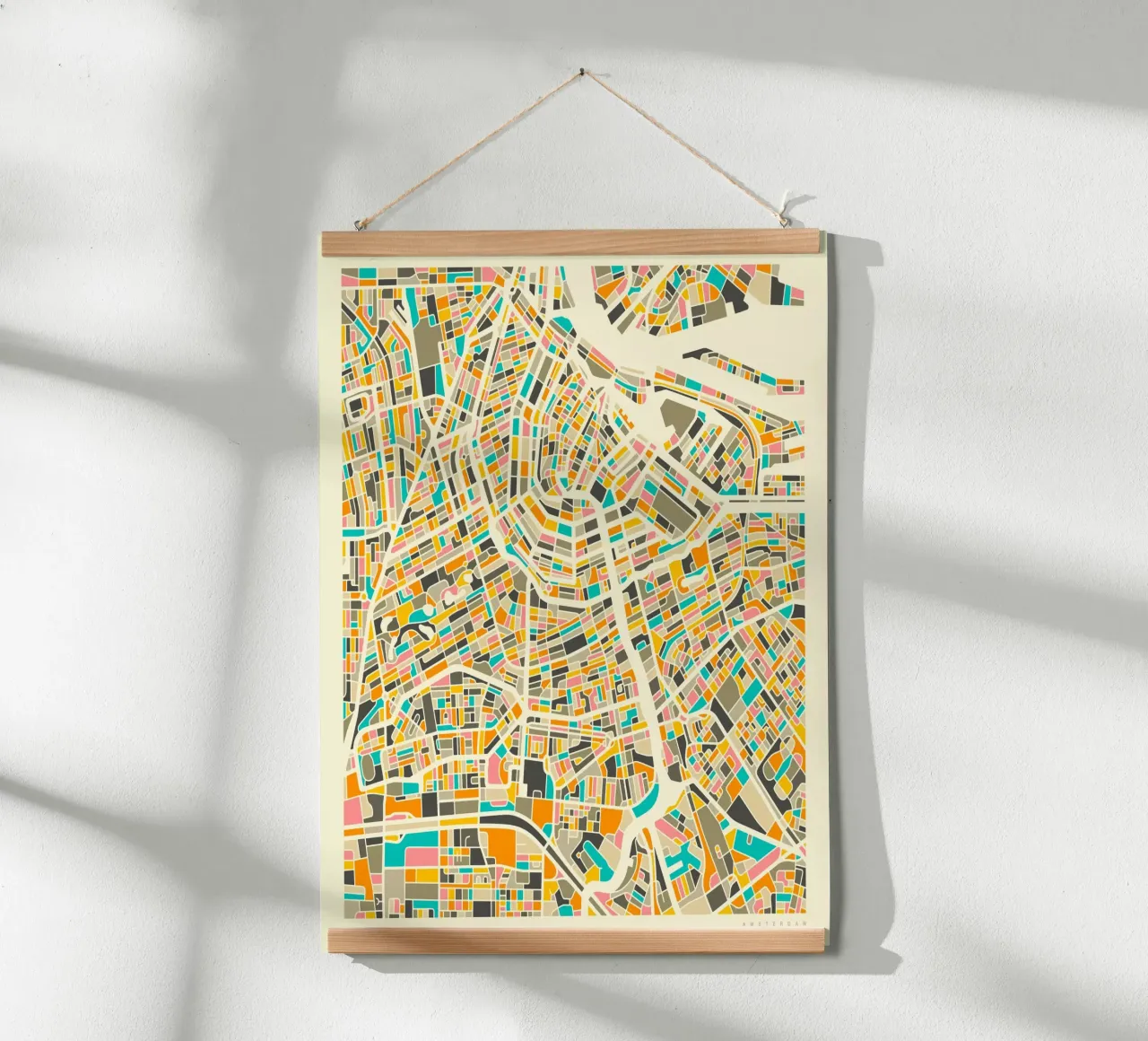 Mappa di Amsterdam poster da Jazzberry Blue