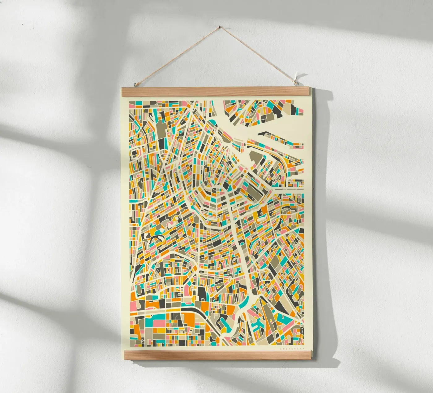 Amsterdam Map poster van Jazzberry Blue