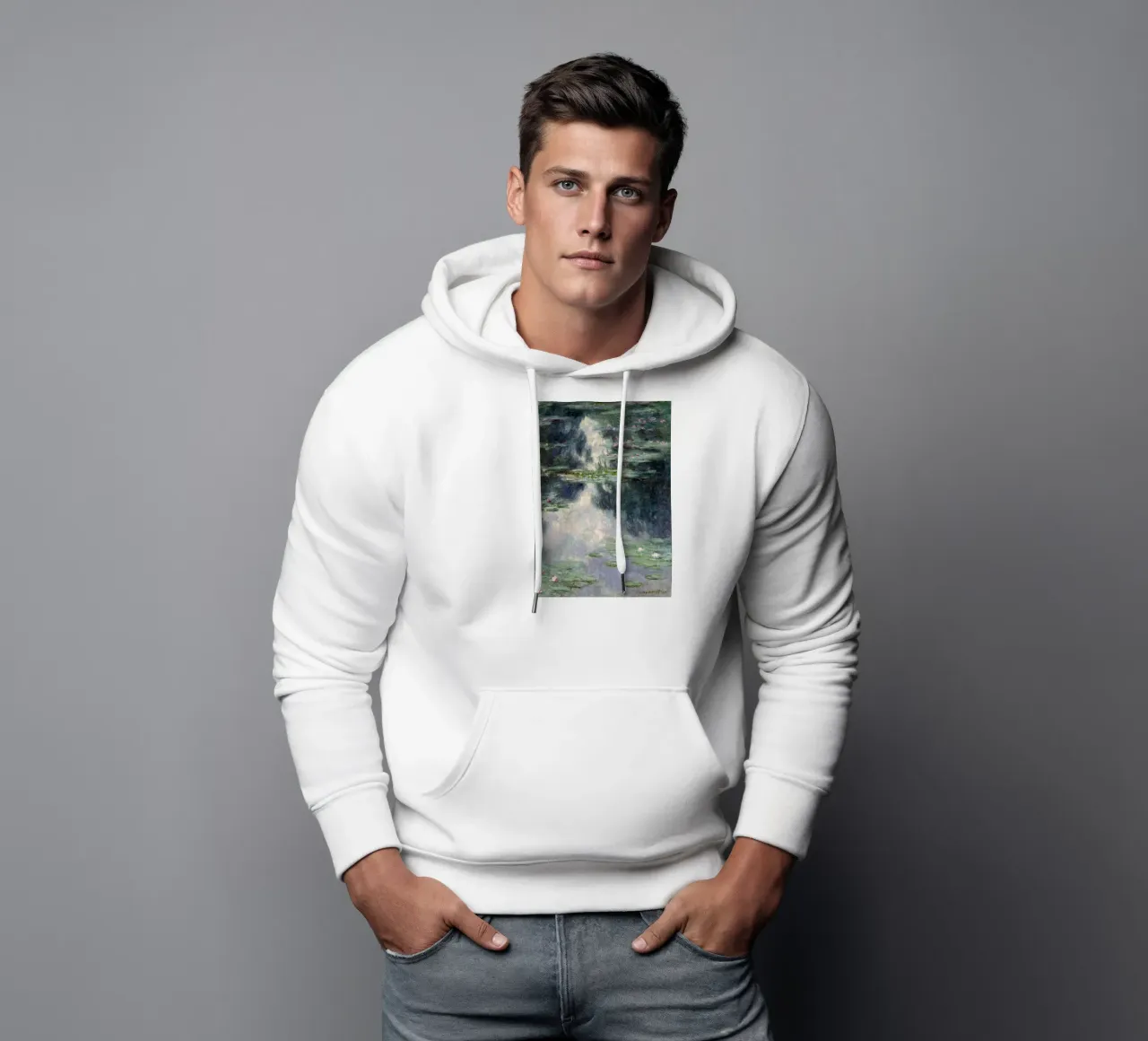 Claude Monet - Stagno con ninfee felpa con cappuccio da Timeless Artworks