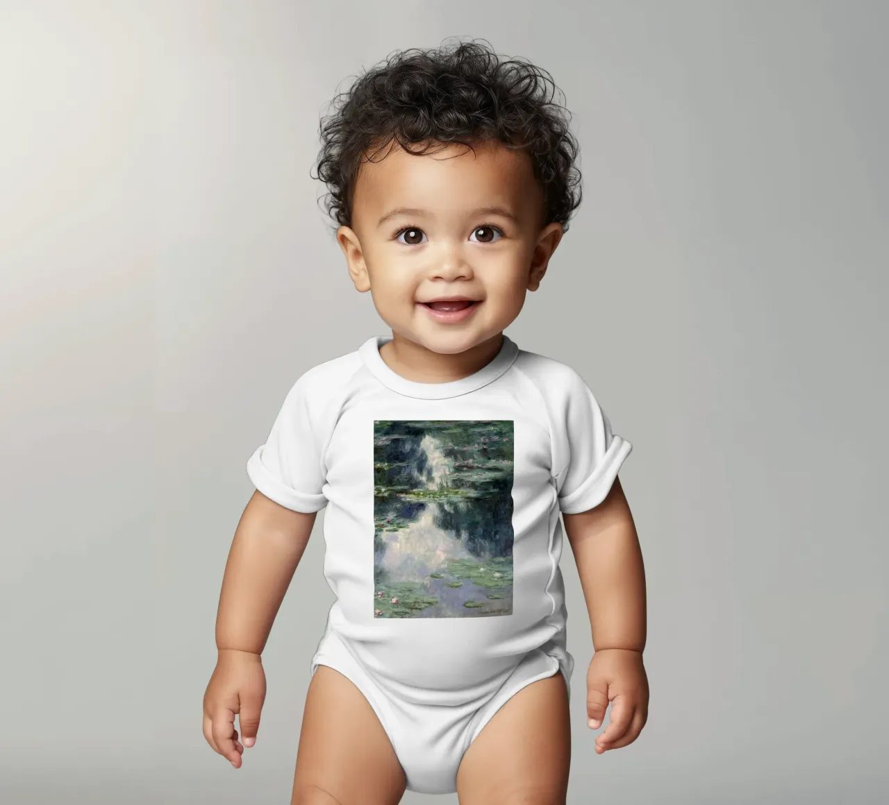 Claude Monet - Stagno con ninfee body neonato maniche corte da Timeless Artworks