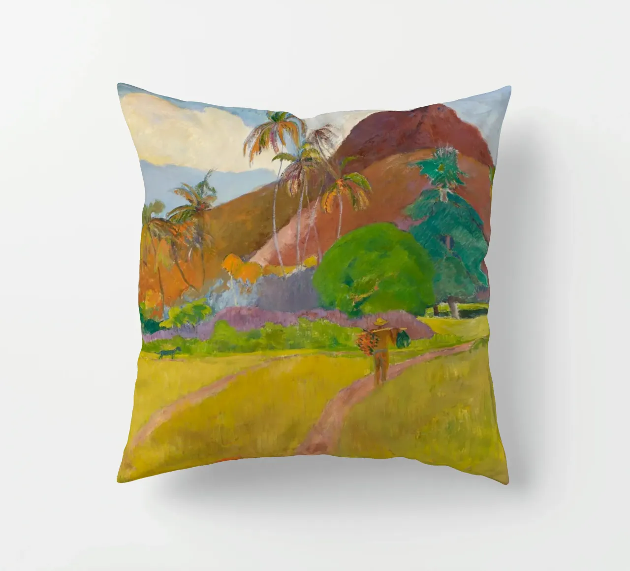 Paul Gauguin - Paesaggio tahitiano cuscino da Timeless Artworks