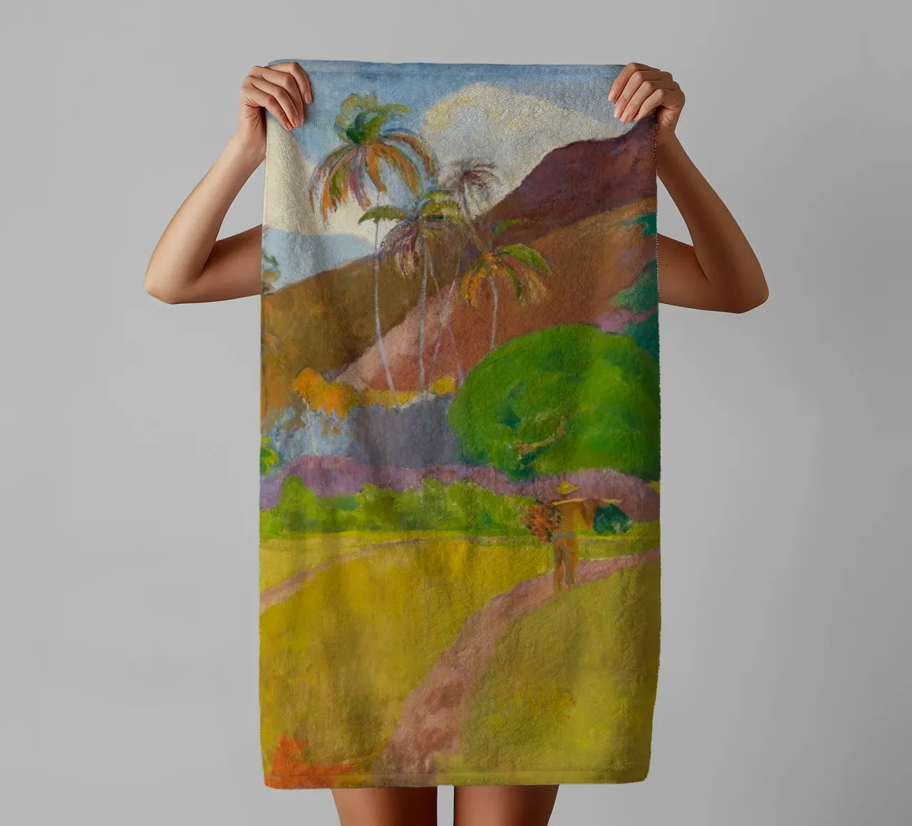 Paul Gauguin - Landschap in Tahiti badhanddoek van Timeless Artworks