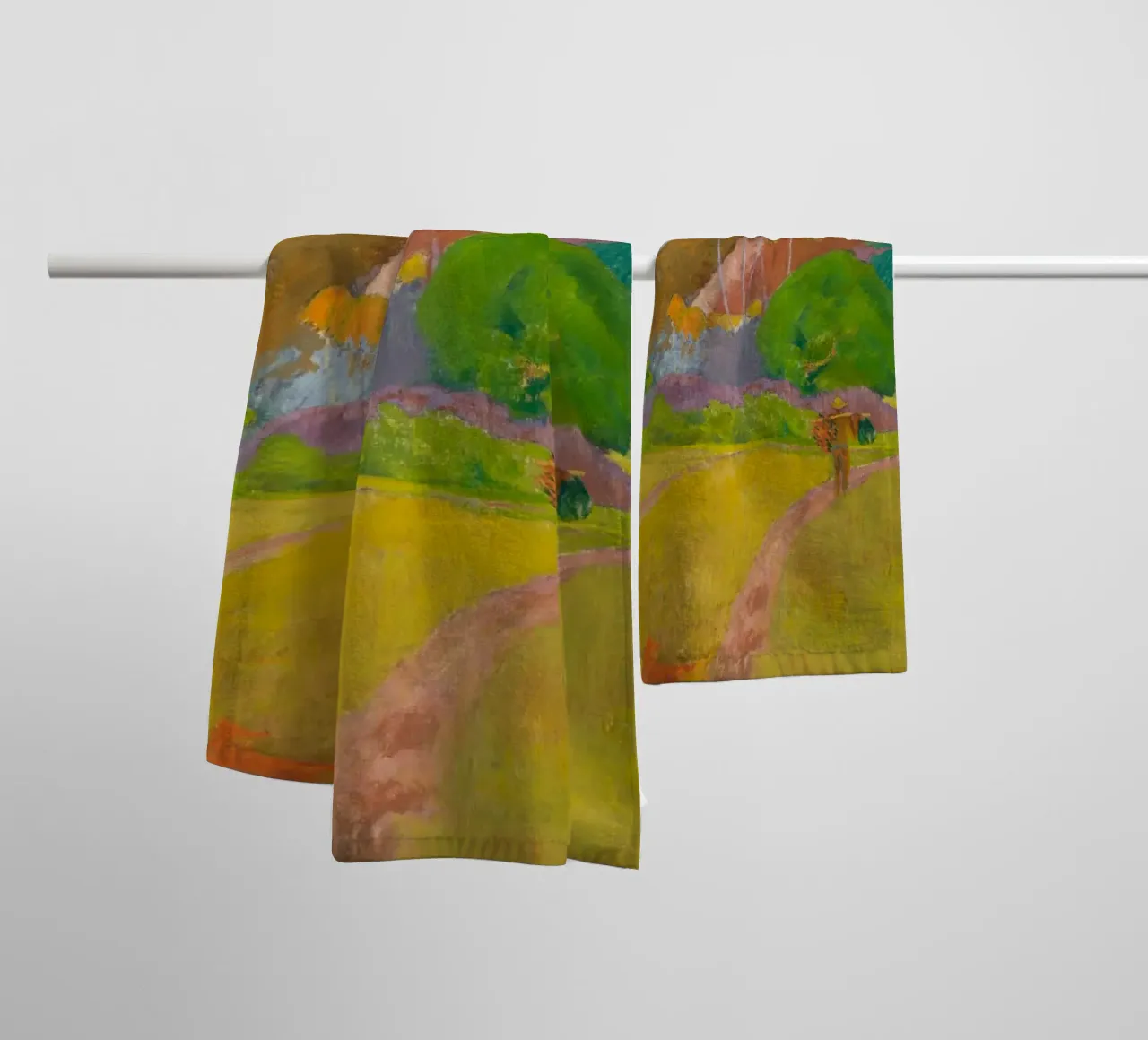 Paul Gauguin - Landschap in Tahiti badhanddoek van Timeless Artworks