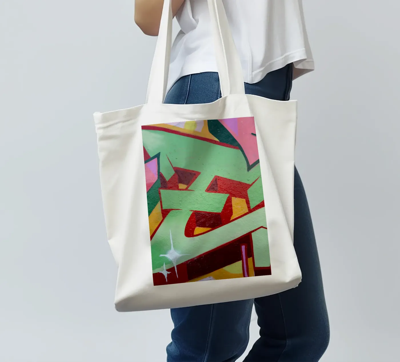 Graffiti E borsa in juta da Jonas Klein
