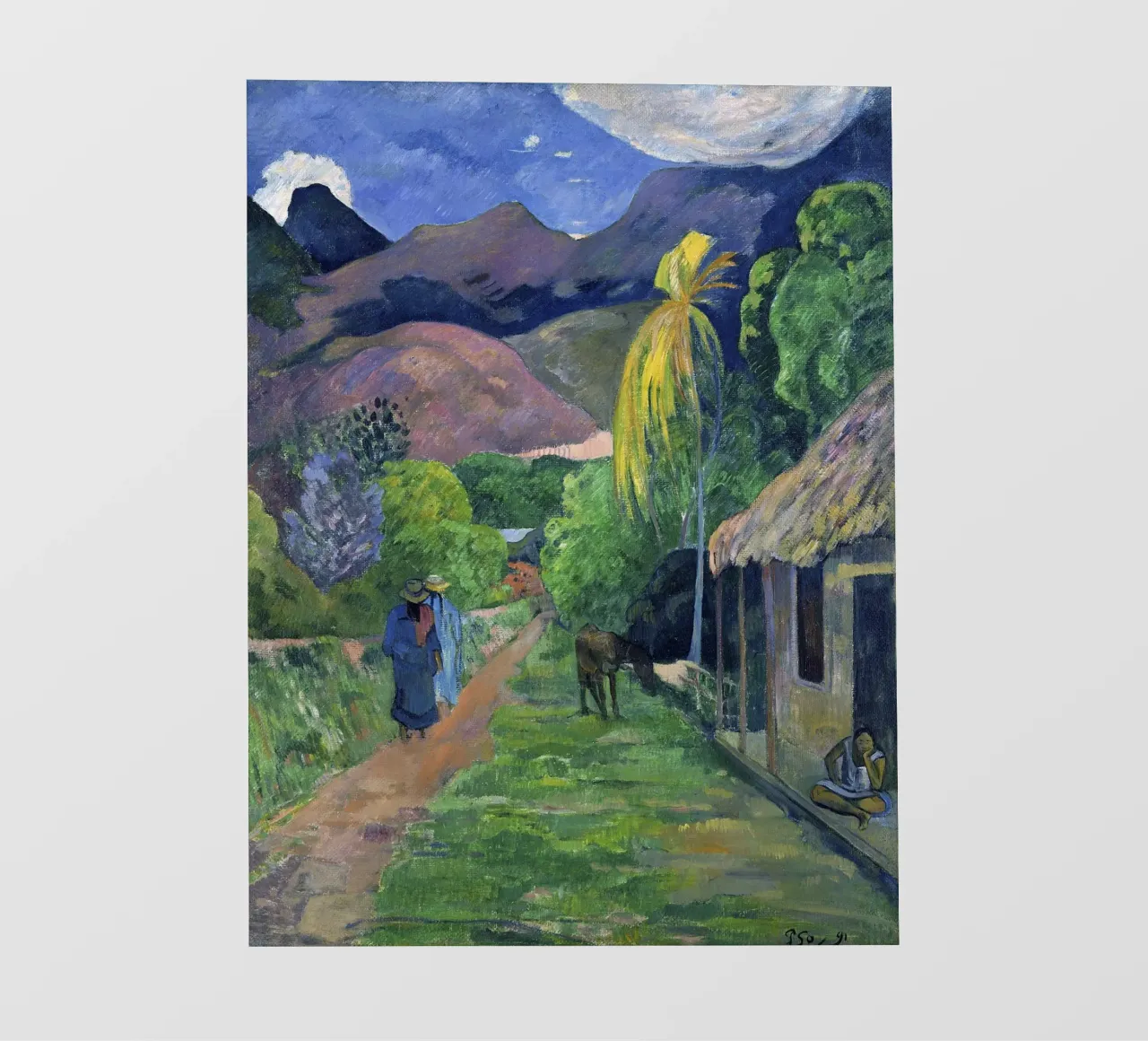 Paul Gauguin - Rue de Tahiti pellicola backlit da Timeless Artworks