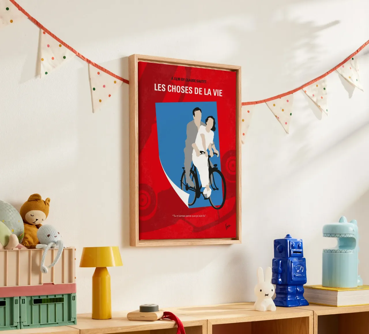 No1352 My Les choses de la vie minimal movie poster canvas met Baklijst van Chungkong