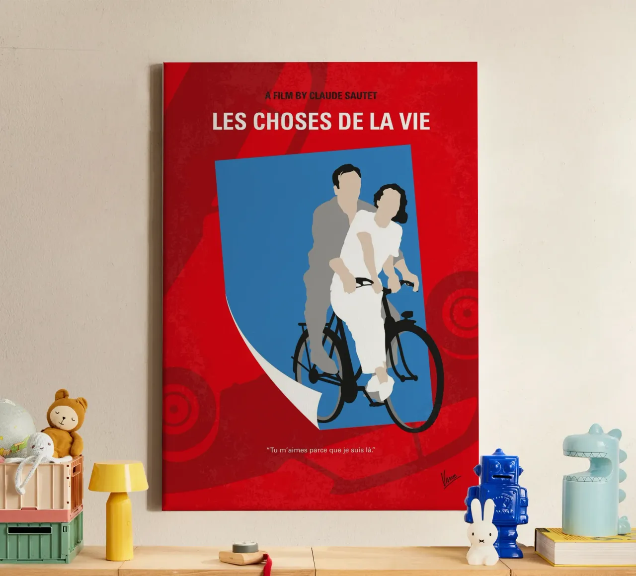 No1352 My Les choses de la vie minimal movie poster canvas met Baklijst van Chungkong