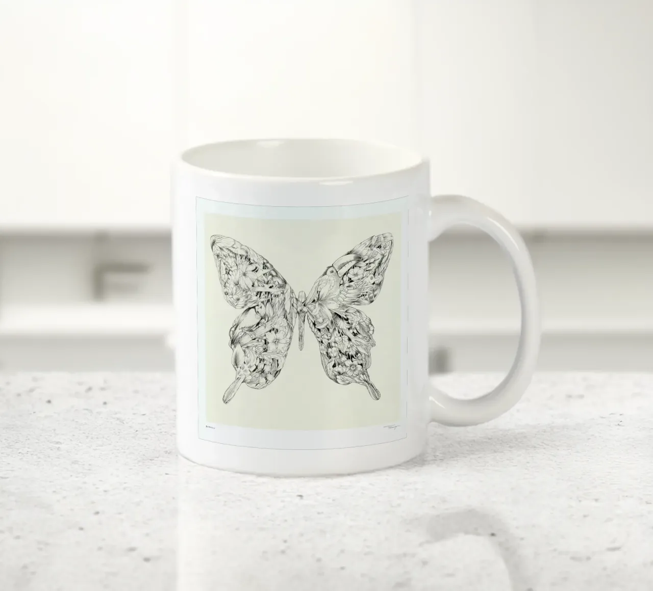 Butterfly tazza in ceramica da Faunesque