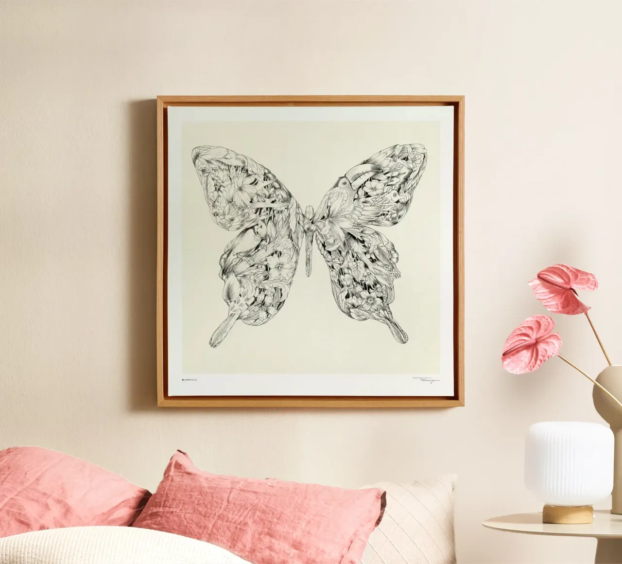 Butterfly tela con Cornice a cassetta da Faunesque