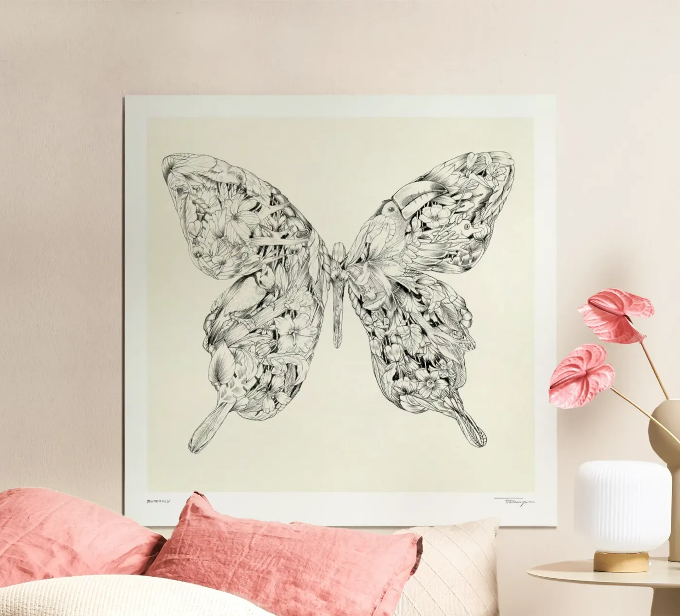 Butterfly poster van Faunesque