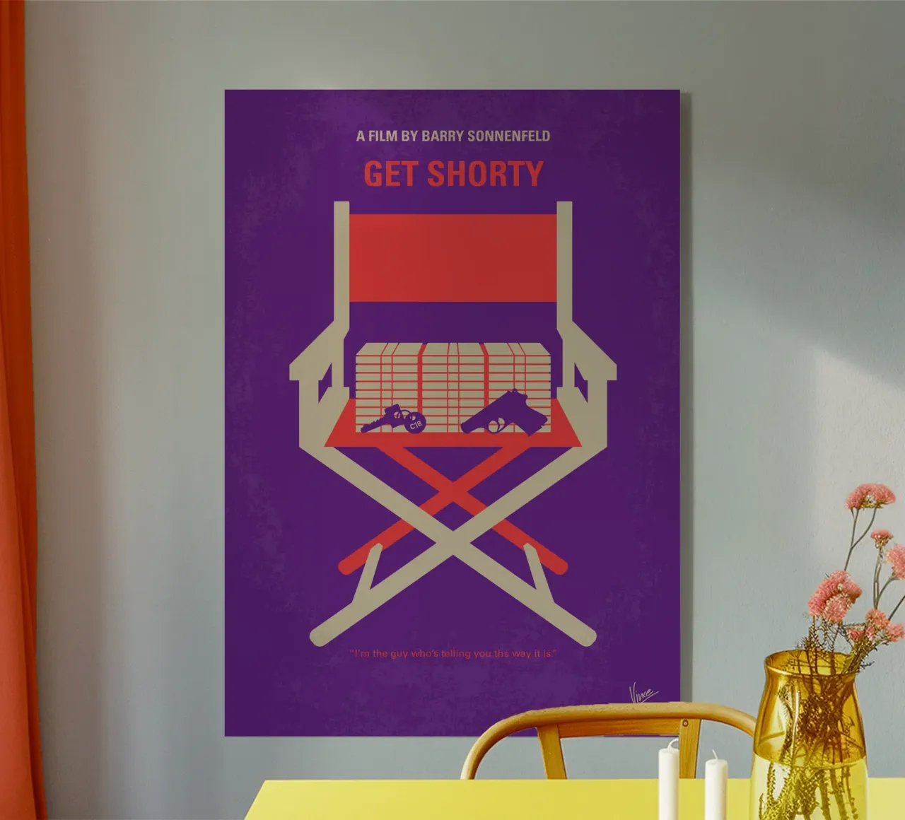 No1357 My Get Shorty minimal movie poster plexiglass da Chungkong