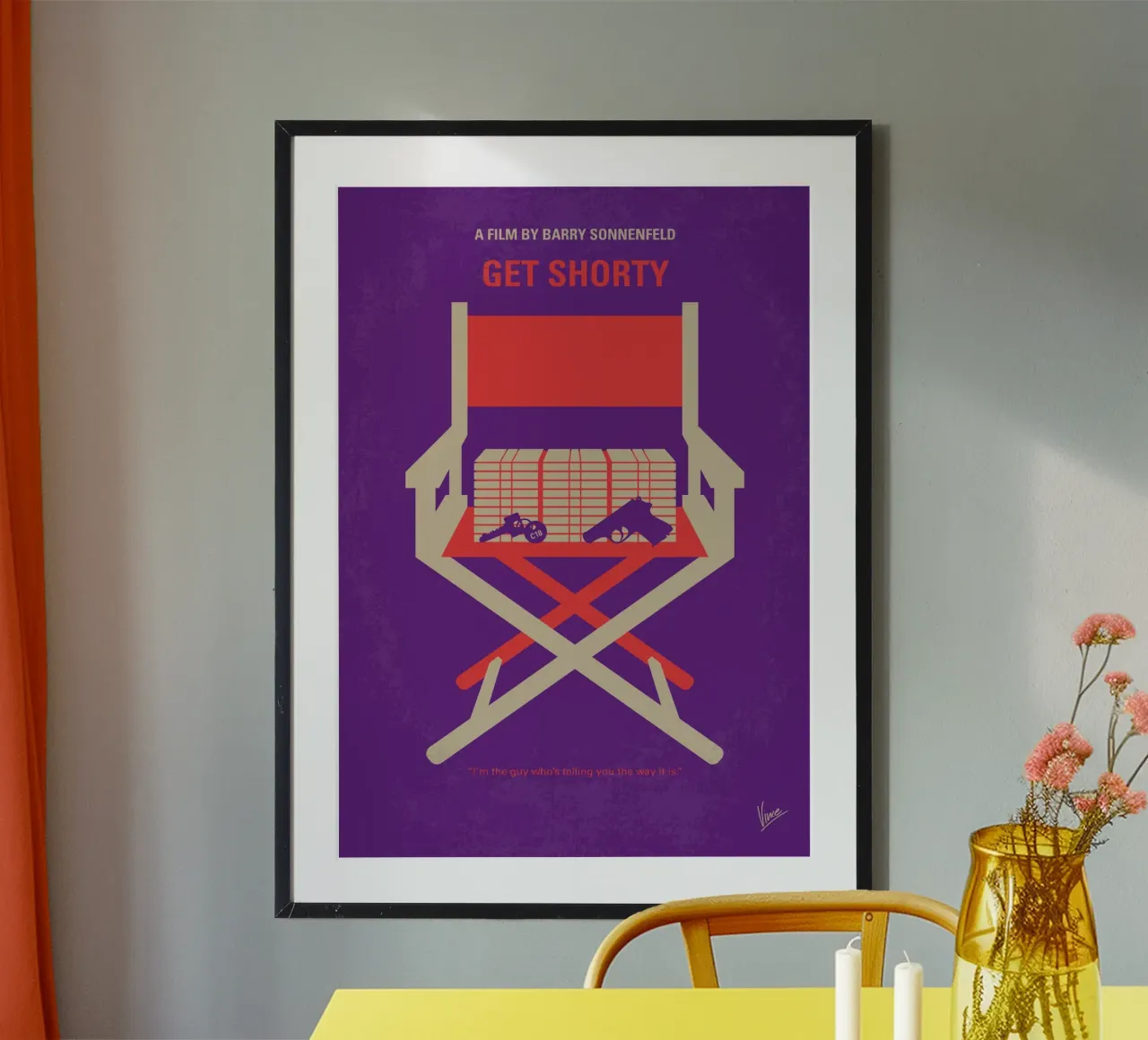No1357 My Get Shorty minimal movie poster carta hahnemühle da Chungkong