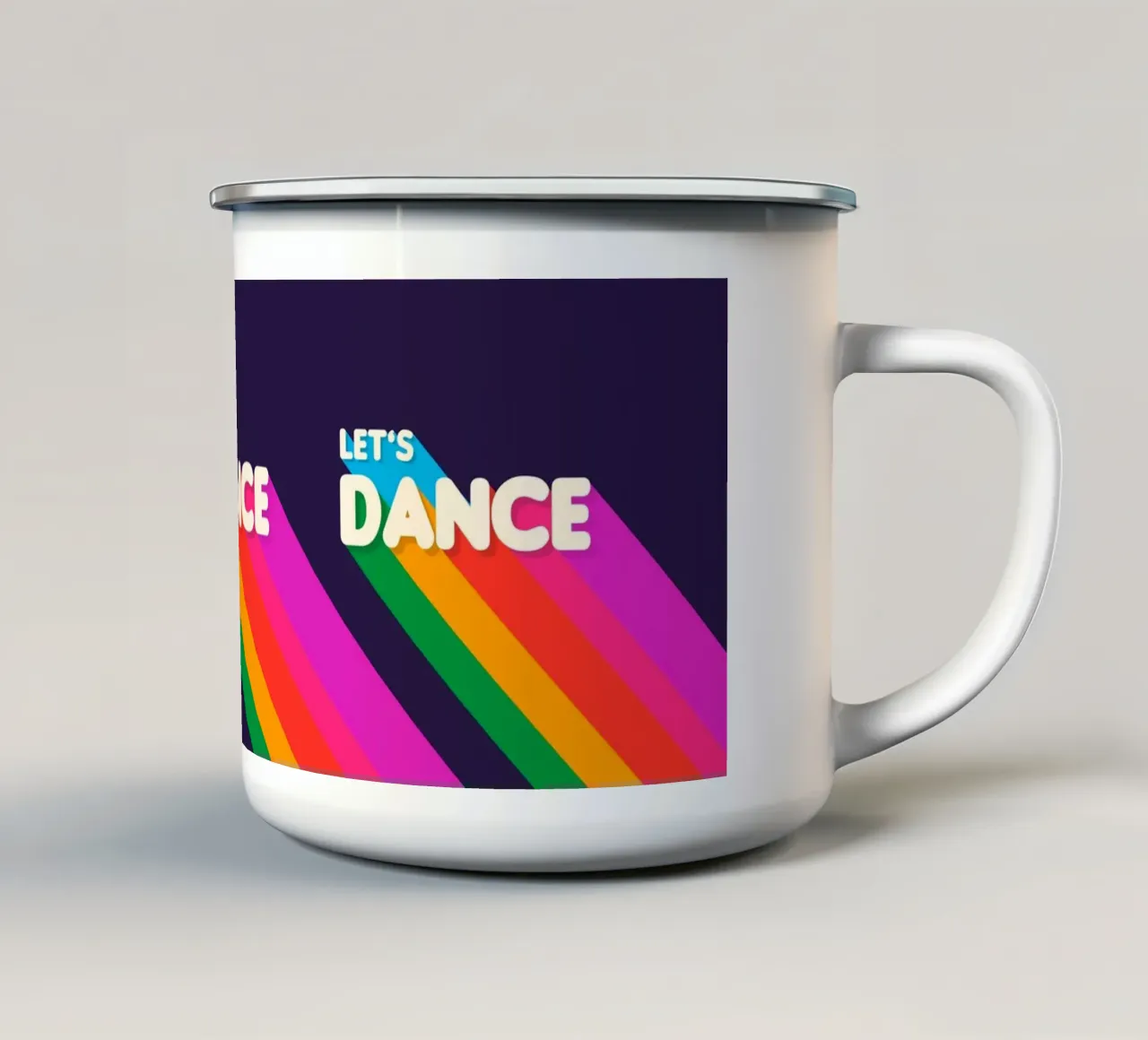 Retro Let's Dance Wall Art tazza in smalto da showmemars
