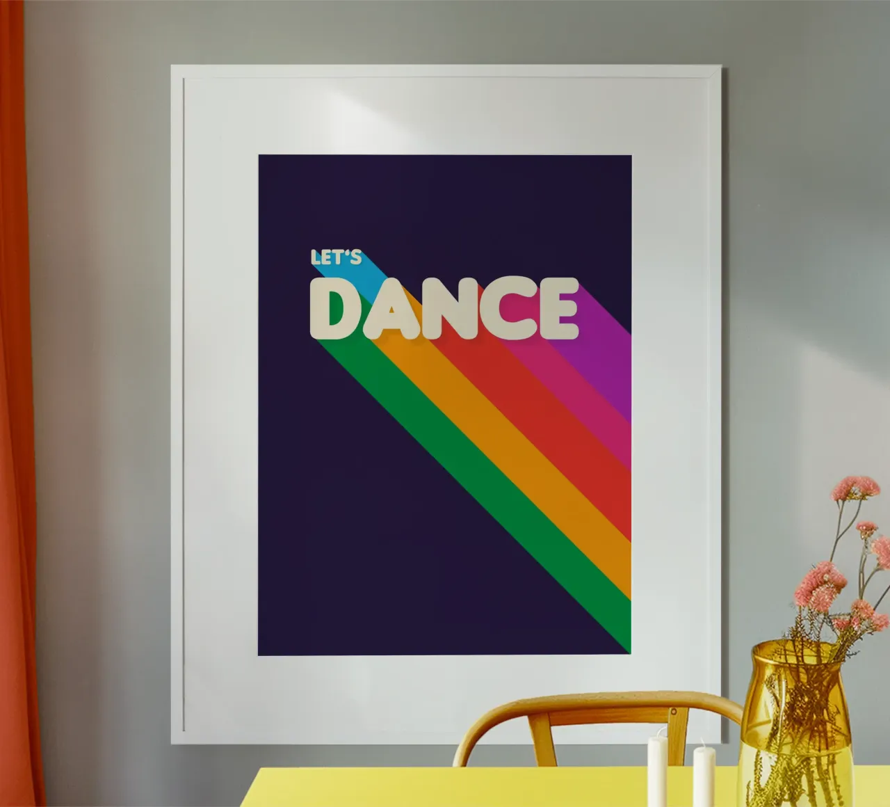 Retro Let's Dance Wall Art poster con telaio in alluminio da showmemars