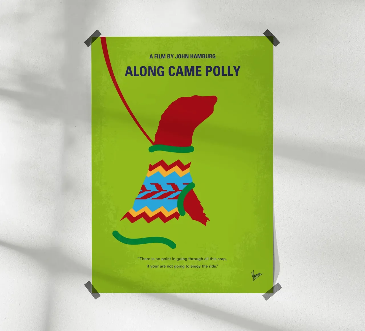 No1360 My Along Came Polly minimal movie poster poster con telaio in legno da Chungkong
