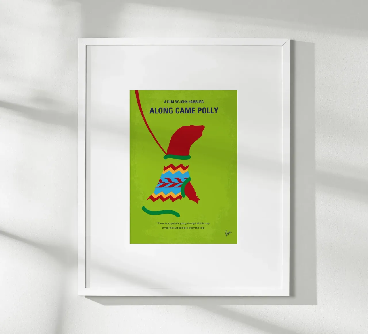 No1360 My Along Came Polly minimal movie poster poster con telaio in legno da Chungkong