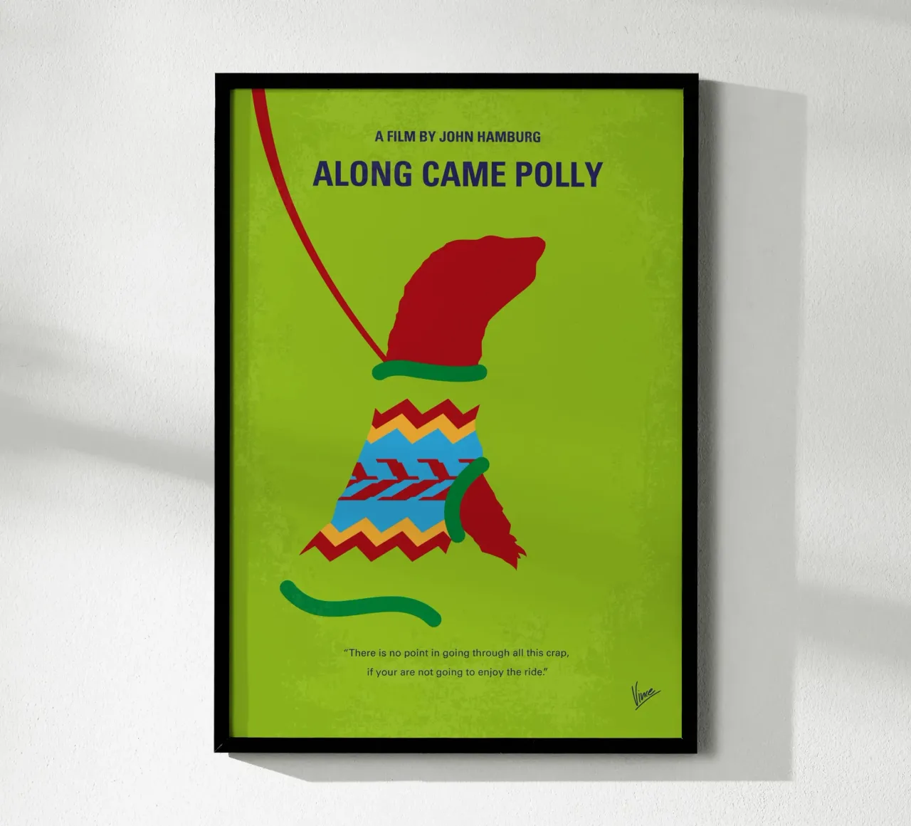 No1360 My Along Came Polly minimal movie poster poster con telaio in legno da Chungkong