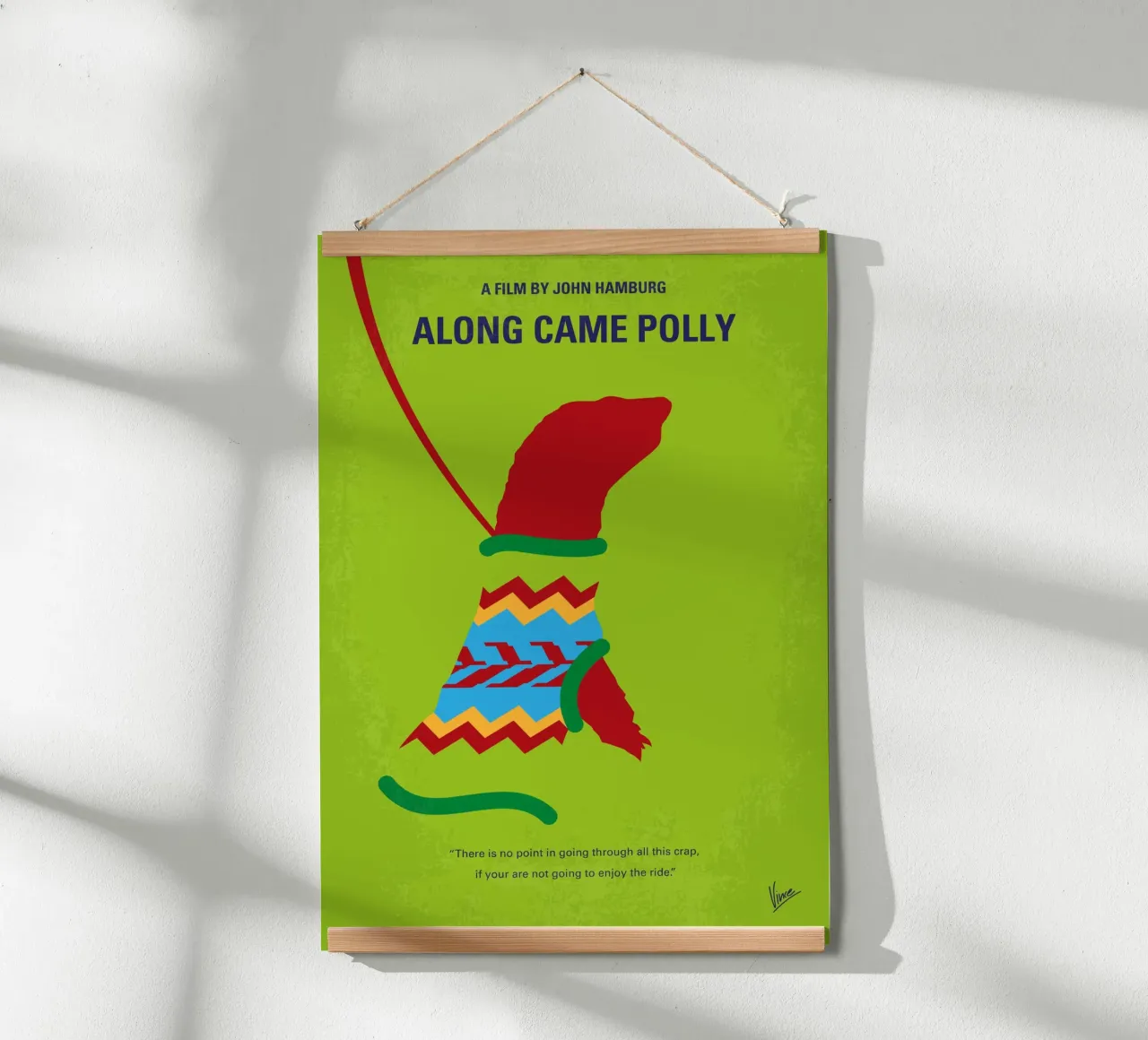 No1360 My Along Came Polly minimal movie poster poster con telaio in legno da Chungkong