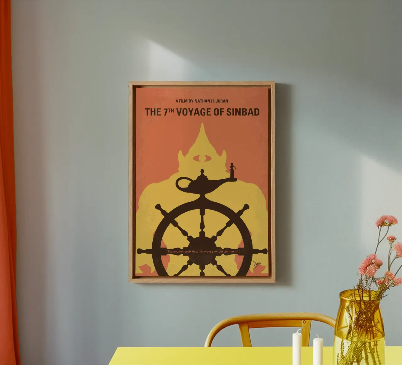 No1364 My The 7th Voyage of Sinbad minimal movie poster canvas met Baklijst van Chungkong