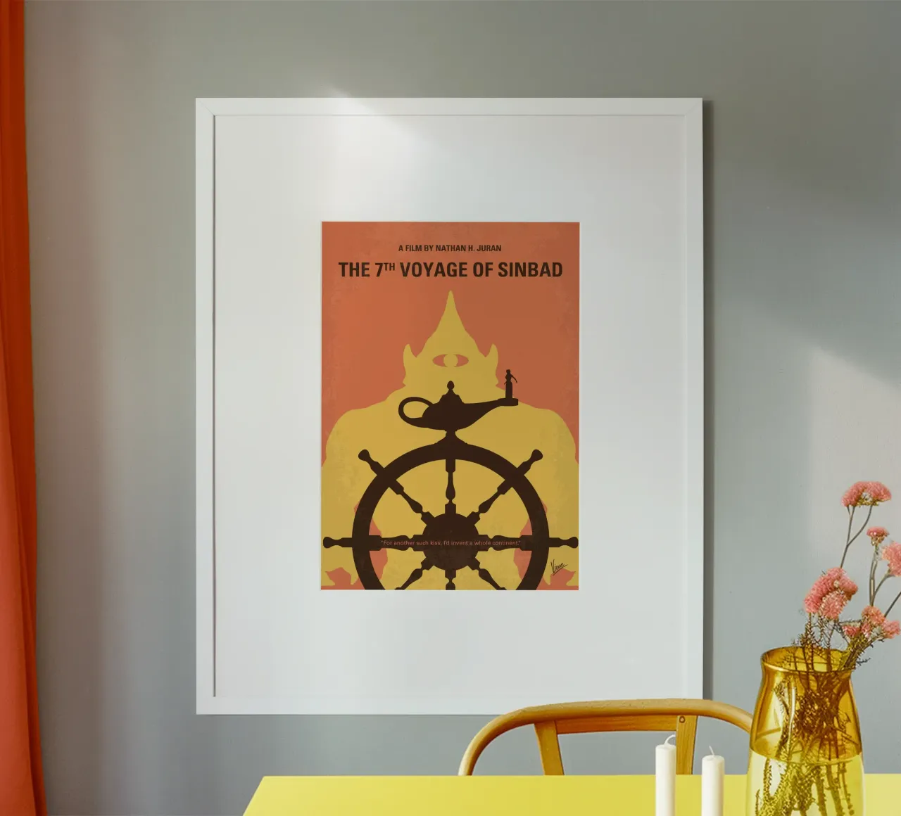No1364 My The 7th Voyage of Sinbad minimal movie poster poster con telaio in legno da Chungkong
