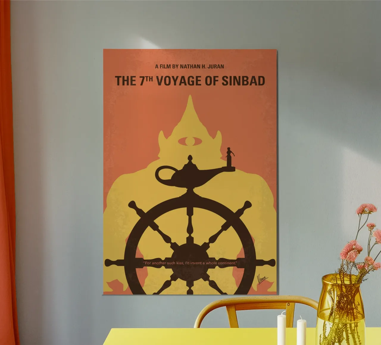 No1364 My The 7th Voyage of Sinbad minimal movie poster poster con telaio in legno da Chungkong