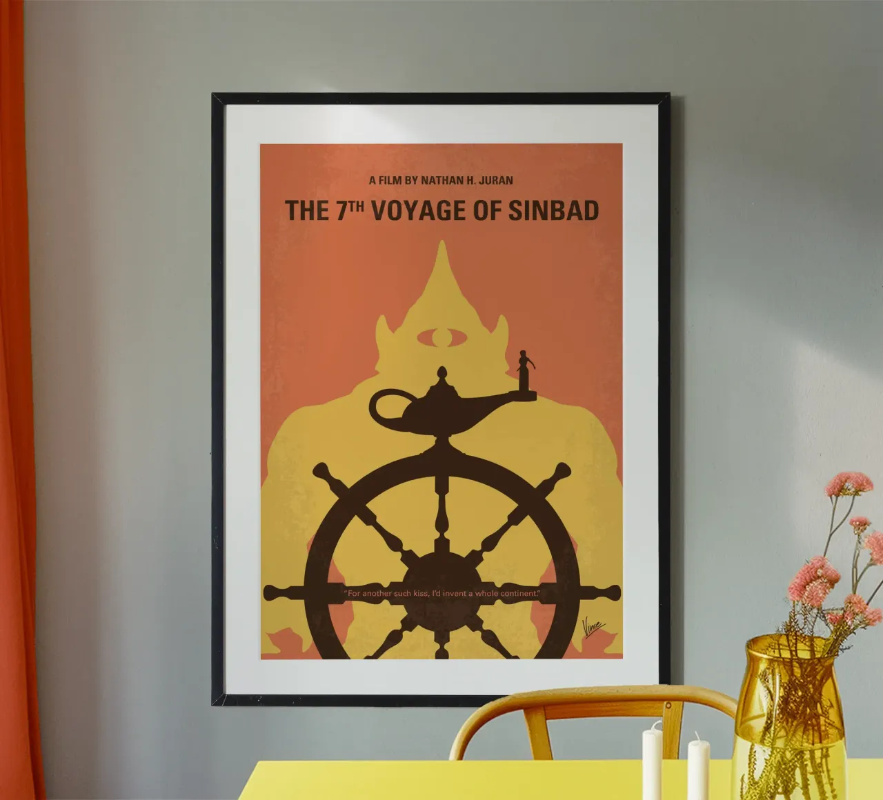 No1364 My The 7th Voyage of Sinbad minimal movie poster poster con telaio in legno da Chungkong