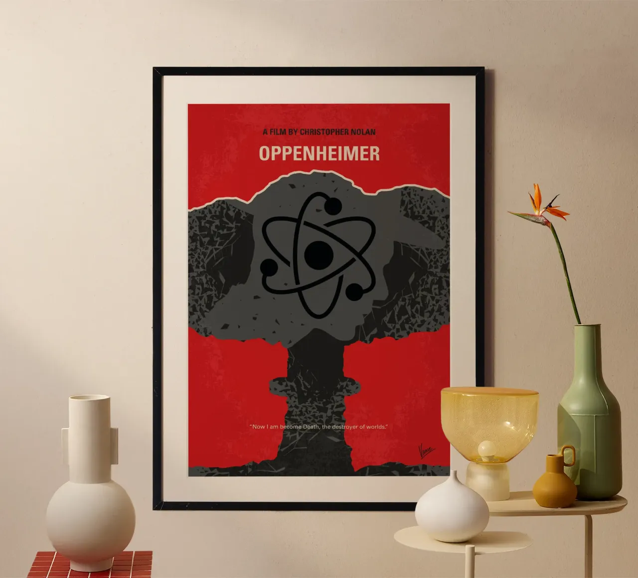 No1365 My Oppenheimer minimal movie poster poster con telaio in alluminio da Chungkong