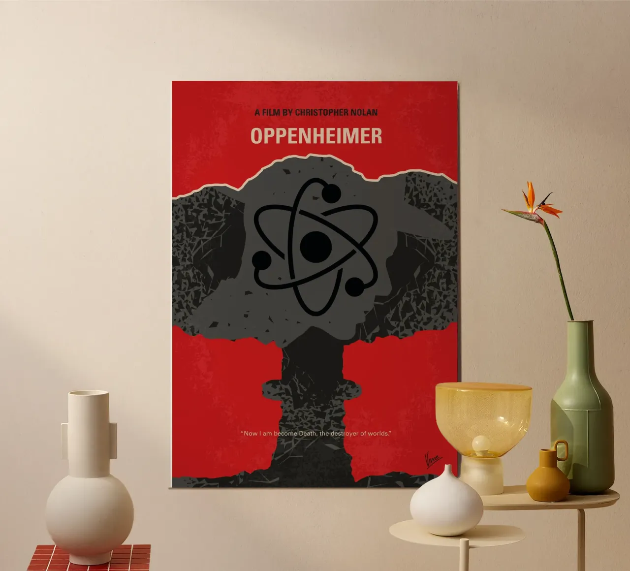 No1365 My Oppenheimer minimal movie poster poster con telaio in alluminio da Chungkong